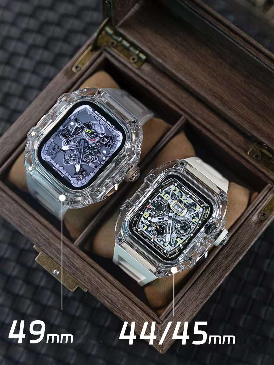 Upgrade!Luxury Modi Kit Crystal Case and Band For Apple Watch Ultra & Series 8 7 6 5 4 iWatch Strap 44mm 45mm 49mm Rubber Sports Watchband