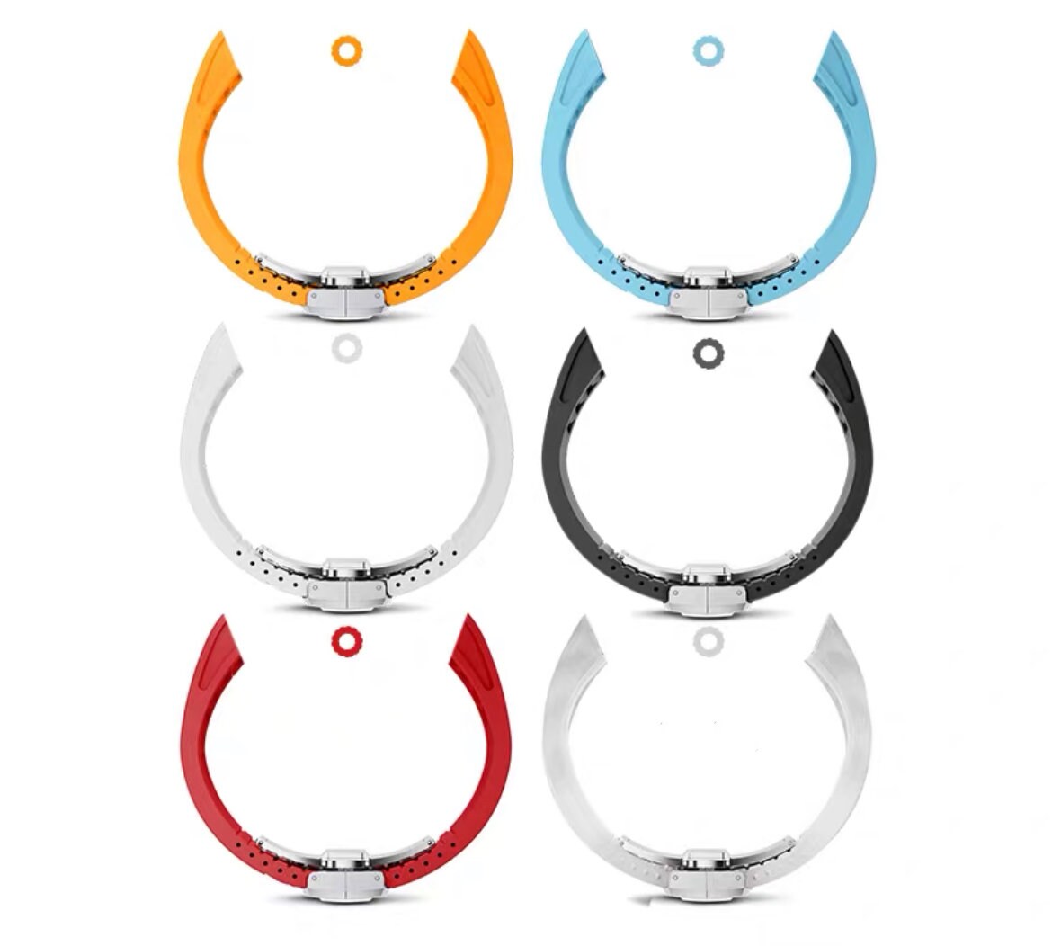 Luxury Modification Kit Full Diamond Case and Band For Apple Watch 41mm, 40mm Rubber Sports Watchband