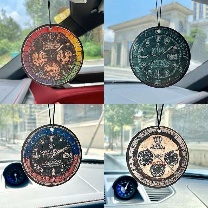 4 Pcs Pack Air Freshener, Car Scent, Custom Art Car Freshie, Decorative Luxury Watch Face Car Accessories